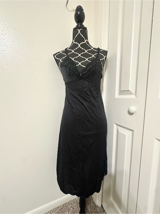 Other - Vintage Maidenform Sweet Nothings Full Slip Size 34 Black Lace Satin USA Union